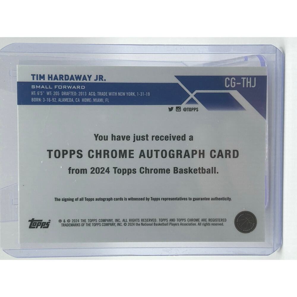 2023-24 Topps Chrome Tim Hardaway Jr Purple Geometric Auto Dallas Mavericks - Picture 2 of 2